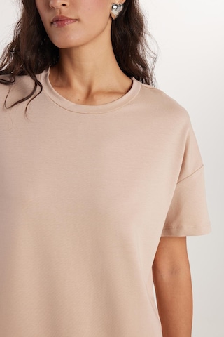 Tudors Kadın Regular Fit Kısa Kollu Bisiklet Yaka Bej Elbise-33559 Bej