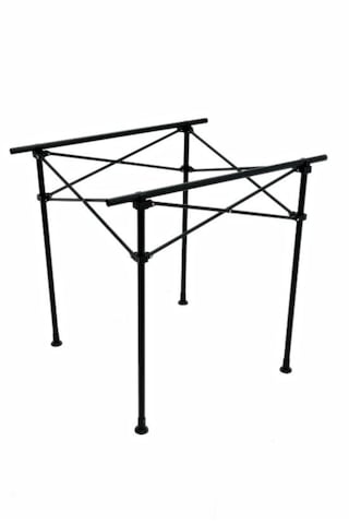 Katlanır Portatif Metal Kamp & Piknik Masası 4 Kişilik Dayanıklı Ve Taşınabilir Metal 70x66x70cm Siyah
