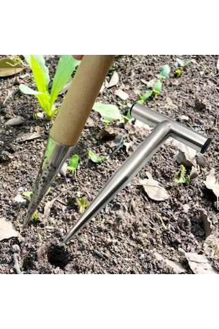 Trendooze Tahıl Dibberi Bahçe Aleti Çiftlik Tarla Ampul Dikimi Metal Saplı Tohum S