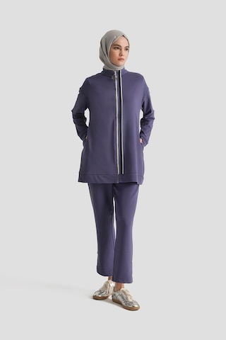 Armine Trend Şerit Detaylı Fermuarlı Pantolonlu İkili Takım İndigo 26yt6102