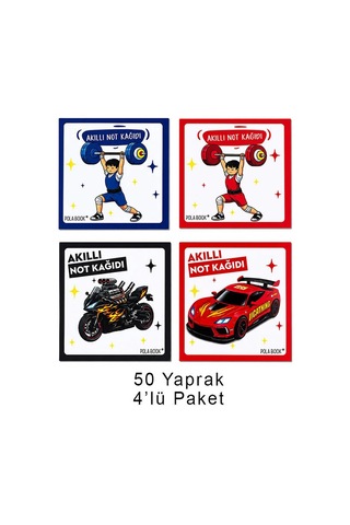 Arabalı Ve Motorlu Mini Akıllı Not Kağıdı 50 Yaprak Yapışkansız Post-it - 9075430285380