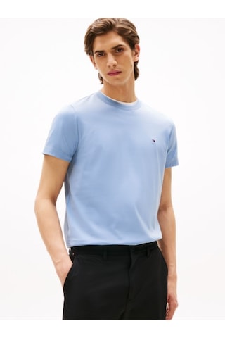 Tommy Hilfiger Klasik Sıfır Yaka T-shirt Açik Mavi