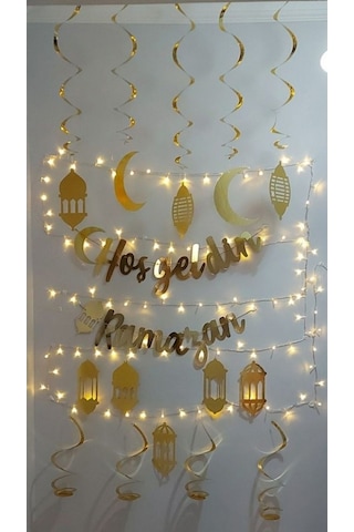 10'lu Tavan Süs Ve Hoşgeldin Ramazan Bannner Ve Led Işık Ramaza 10'lu Tavan Süs Ve Hoşgeldin Ramazan Bannner Ve Led Işık Ramaza