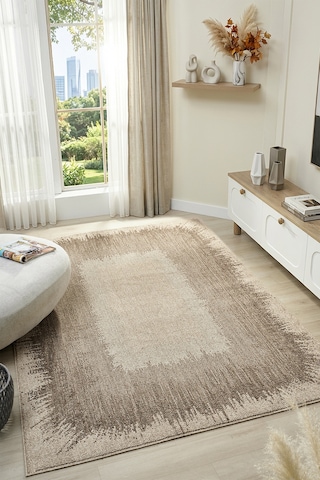 Mariesse Home Wool Serisi Bukleli Yumuşak Dokulu İskandinav Dokuma Halı 1084-kahve