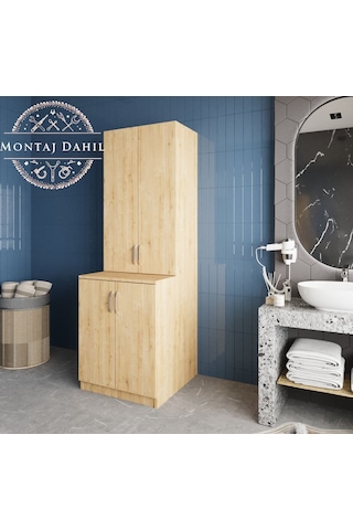 Aspen Çamaşır Ve Kurutma Makinesi Dolabı Banyo Dolabı Meşe Meşe
