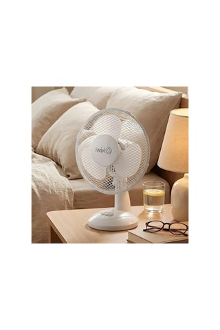 Mini Masaüstü Vantilatör, 23 Cm Fan Çapı, 3 Hız Ve Salınım Fonksiyonu İle Sessiz