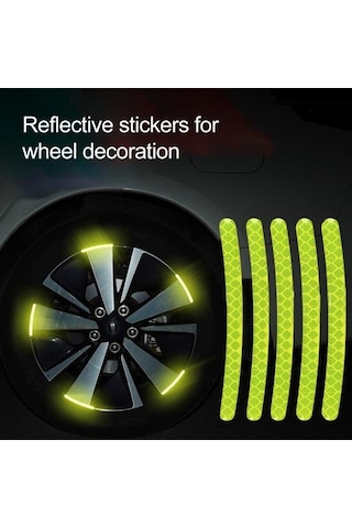 Jms Tekerlek Yansıtıcı Şerit Su Geçirmez Araba Aksesuarları Tekerlek Göbeği Etiketi Sürüş Bandı