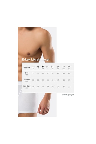 Erdem Beyaz Pamuk Elastan Boxer 1427 Beyaz