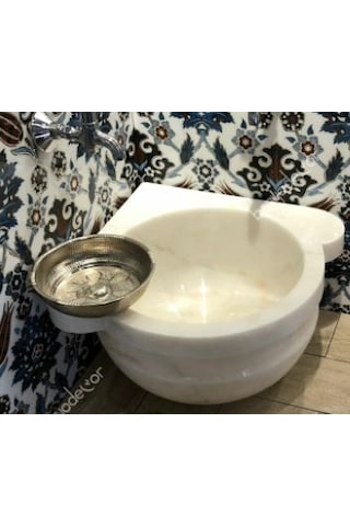 Köşe Düz Beyaz Mermer Kurna Köşe Düz Beyaz Mermer Kurna