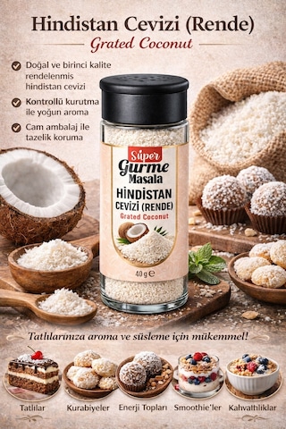 Hindistan Cevizi Rende 40 Gr Cam Kavanoz