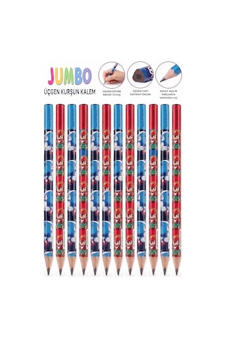 Sonic Hb Jumbo Üç Köşeli Kalem Tutuşunu Kolaylaştıran Kurşun Kalem İster 1 Adet İster 2 Adet İster 3 Karışık Renkler