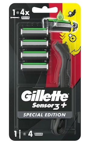 Gilette Sensor 3 Plus Black Makine + 4 Yedek Başlık 1 Adet Gilette Sensor 3 Plus Black Makine + 4 Yedek Başlık 1 Adet