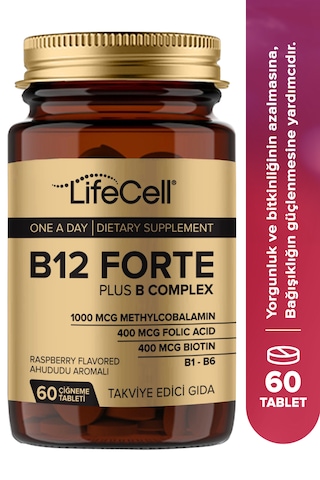 Lifecell Vitamin B12 1000 Mcg Metilkobalamin B Kompleks 60 Çiğneme Tablet