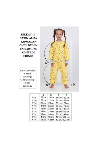 Kız Erkek Çocuk Kalın Elyaf Dolgulu Premium Kalite 2.5 Tog Desenli Uyku Tulumu Sarı - Kahverengi