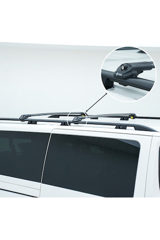 Turtle Volkswagen Transporter T7 2023-2025 / Uzun Şasi Tavan Çıtası Crown Siyah