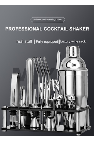 Pazly Tcherchi Paslanmaz Çelik Kokteyl Seti - Gümüş Zi, Lüks Mutfak Aksesuarı