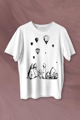 Kapadokya Nevşehir Peri Bacaları Cappadocia Baskılı Tişört Unisex T-shirt 001