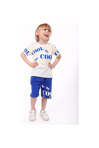 Toontoy Kids Toontoy Erkek Çocuk Baskılı Şortlu Takım Ekru