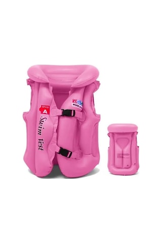 Çocuklar İçin Pembe Renk Abc Desen 7x11 Yaş 20x45 Kg Şişme Yelek Pembe