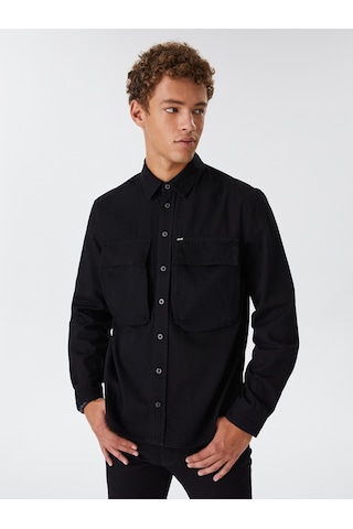 Slim Fit Erkek Gömlek U.kol Siyah