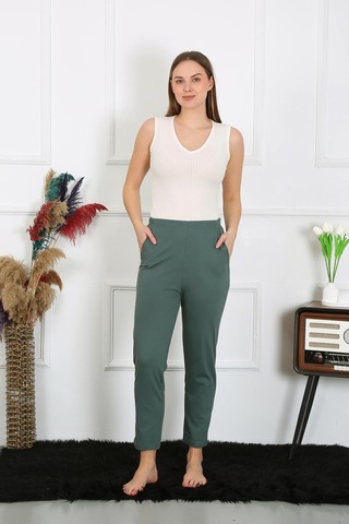 Akbeniz Pamuklu Haki Tek Alt Pijama 27523-haki Haki