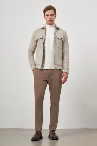 İmza Bej Örme Bebe Yaka Kendinden Desenli Yırtmaçsız Astarsız Slim Fit Classic Mont 1007245158 Bej