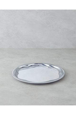 English Home Noble Metal İkram Tepsisi 35 Cm Silver