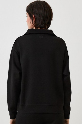 Lacoste Olympic Women's Half Zip Stand Up Collar Sweatshirt Kadın Yarım Fermuar Dik Yaka Sweatshirt Siyah Siyah