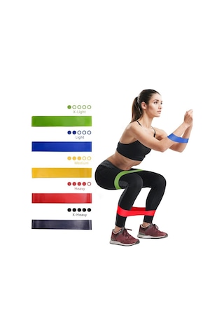 Trendpoint 5'li Farklı Dirençte Aerobik Bandı Pilates Squat Çalış