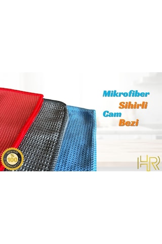 Hrpak Mikrofiber Cam Araba Mutfak Temizlik Bezi 3'lü 40 x 40 CM