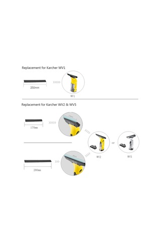 Yuntech01 Karcher Wv1 Uyumlu Cam Sılma Lastik Şeridi - 2 Adet 250mm Diğer