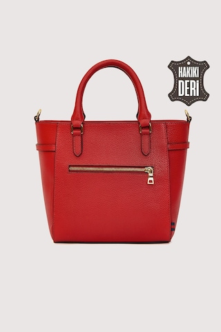 Hakiki Deri Kadın El Çantası Kırmızı Smr7922 Kırmızı