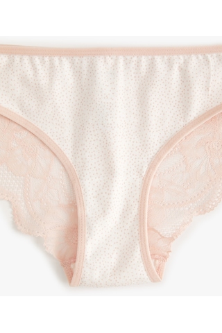 Koton Brazilian Külot Dantelli Pamuklu Pembe 4slk30022mk Gül
