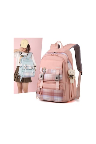 Jeemson Lise Üniversite Kız Çanta Sırt Çantası Büyük Kapasiteli Akademik Tarz Siyah Dayanıklı Günlük Kullanim Siyah