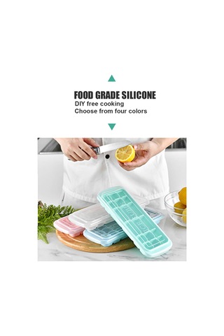 Hangfox Silikon Buzluk Kalıbı 18 Lü İçinde Kapaklı - Çikolata, Pasta, Bebek Yemeği İçin Uygun - Pembe Renk Çok Renkli