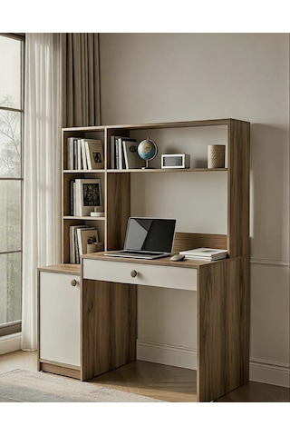 Pema Home %100 Mdf Çekmeceli Kapaklı Çalışma Masası Atlantik Çam