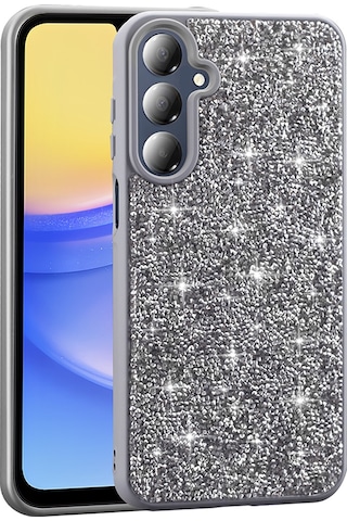 Zore Galaxy Uyumlu A26 Kılıf Parlak Taşlı Tasarım Sys Pırlanta Kapak - Gri Gri