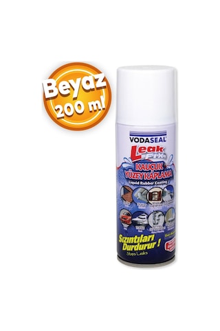 Leak Fix Su Geçirmez Sızdırmaz Sızıntı Önleyici Kauçuk Kaplama İzolayson Beyaz Sprey 200 ML