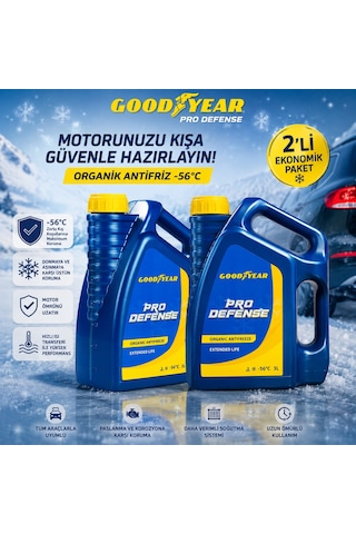 Goodyear Goodyear Pro Defense Kırmızı Organik Antifriz -56 C 3 Lt 2 X 3 Litre