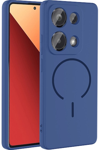 Redmi Note 13 Pro 4g Kılıf M-safe Şarj Özellikli Mkst Meta Kapak - Lacivert Lacivert