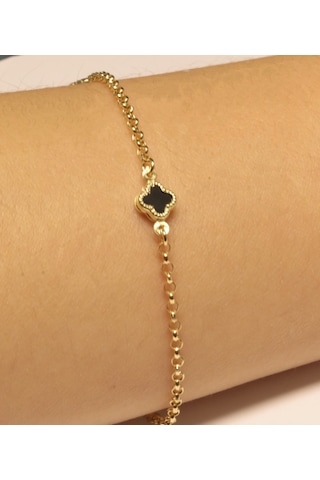 Altın Yonca Model Bileklik Sarı Altın