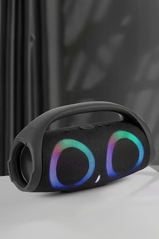 Thentech Büyük Şarjlı Taşınabilir Kumsal Partilerinde Kampta Kullanılabilir Kablosuz Bluetooth Hoparlör Siyah