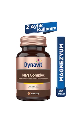 Dynavit Mag Complex 60 Tablet 200mg Magnezyum Kompleks 3lü Form Malat-sitrat-bisglisinat -kas&kemik&enerji