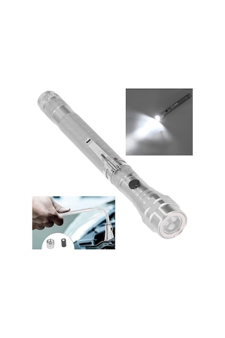 Powermaster Mx-2808 Mıknatıslı 360 Derece Döner Başlıklı 3 Ledli Beyaz Işık El Feneri