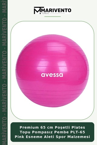Premium 65 Cm Poşetli Plates Topu Pompasız Pembe Plt-65 Pink Esneme Aleti Spor Malzemesi
