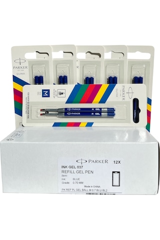 Parker Jel Kalem Refill Plastik Gövde 2'li Blister 12 Adet M Uç Mavi