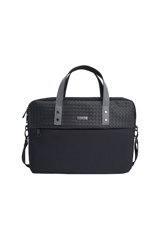 13-14 İnç Omuz Askılı Laptop Çantası Lenyes Lb552 Voyagers Serisi Su Geçirmez Polyester Kumaş Siyah