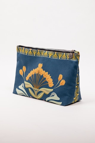 Fabric Craft Bag Portföy Çanta Fermuarlı Clutch Lacivert - Sarı