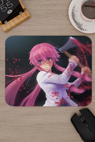 Mirai Nikki Anime V2 - 22x18 Gaming Kauçuk Kaymaz Taban Mouse Pad Fare Altlığı