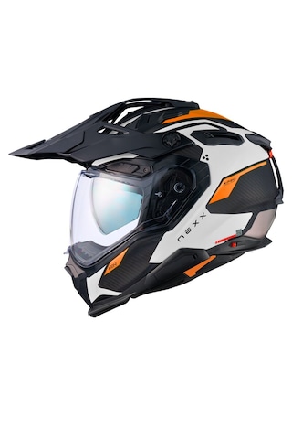 Nexx X.wed 3 Keyo Karbon Enduro Motosiklet Kaskı Mat Beyaz-turuncu